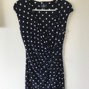 American Living Polkadot Dress in Navy